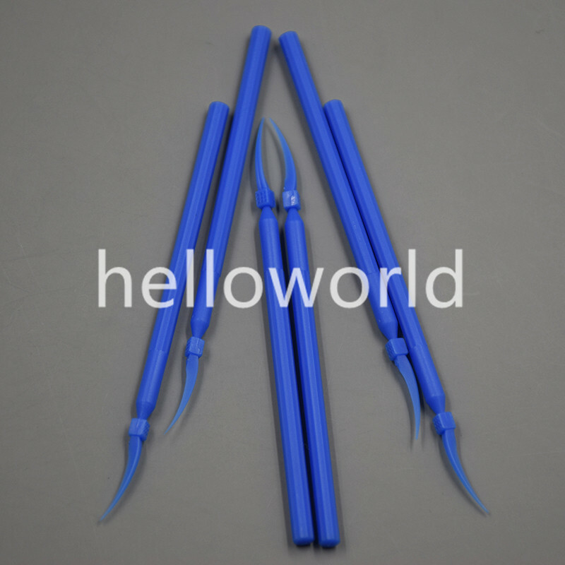 Medium Size Blue Long Handle Dental Poly Plastic Interdental Wedges 100 Pcs New