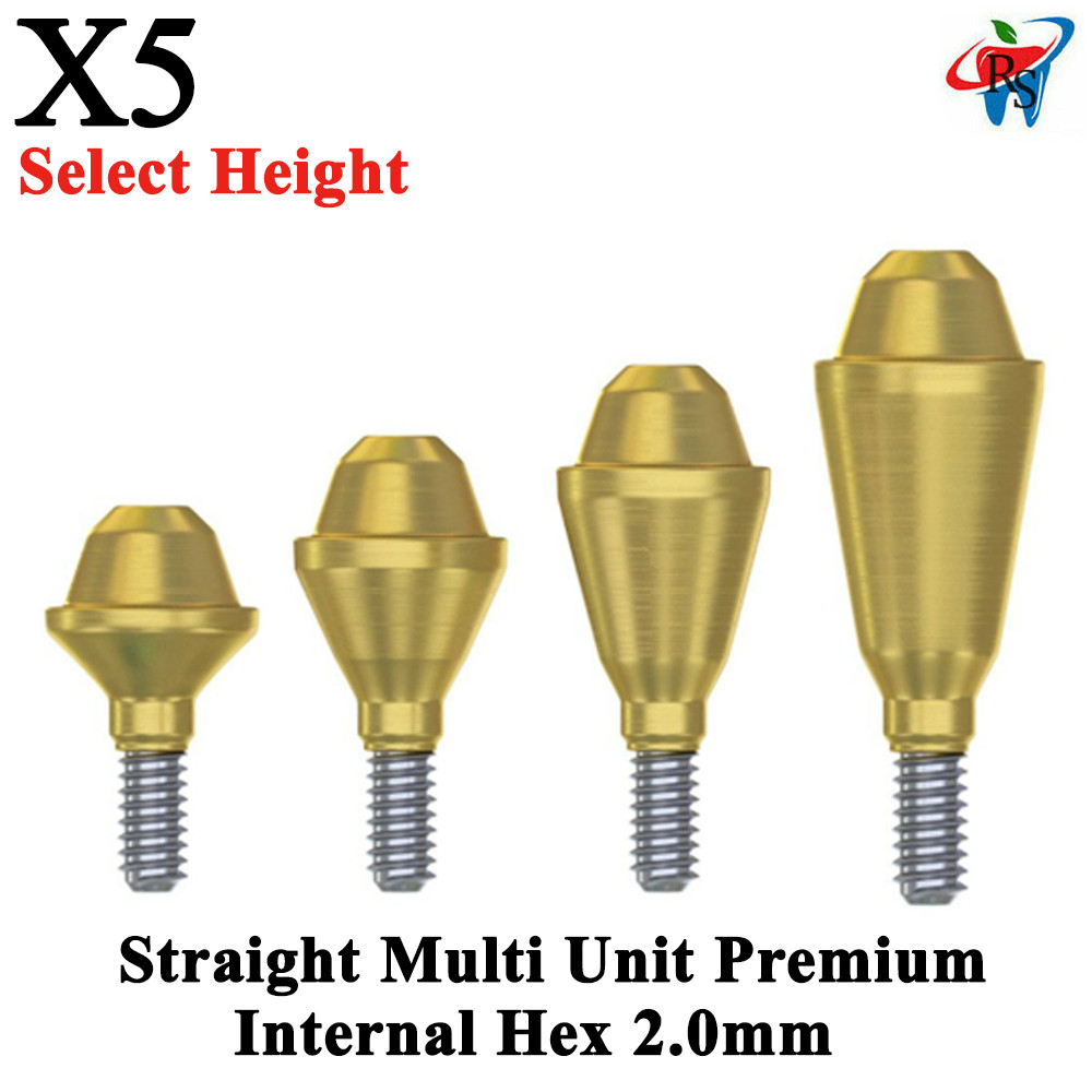 5pcs Straight Multi-Unit 1.6 Slim NP Int Hex 2.0mm Connection Dental Titanium