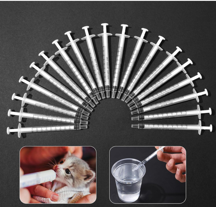 20 Pack 1ml Syringe for Liquid, 1cc Plastic Small Syringes for Scientific Labs,
