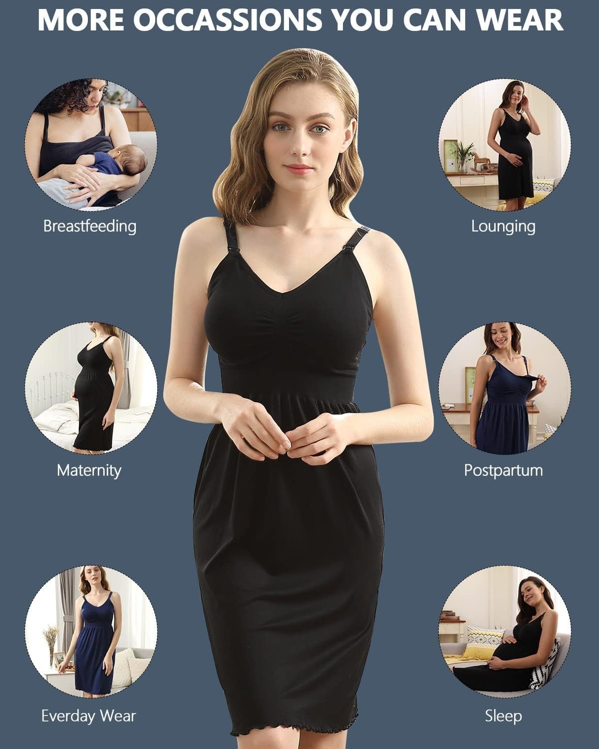 Soft Nursing Nightgowns for Postpartum Recovery