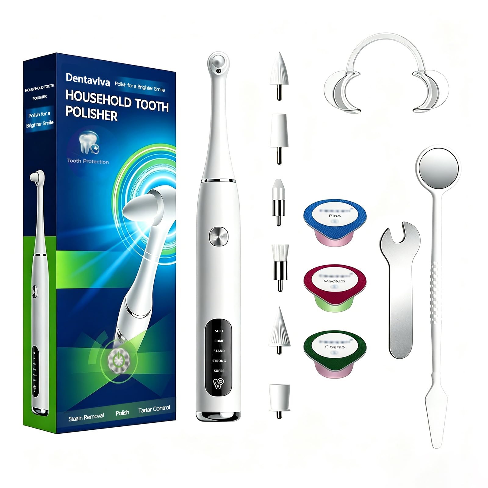Tooth Polisher,Teeth Polishing Kit for Daily Cleaning,Polishing Then White