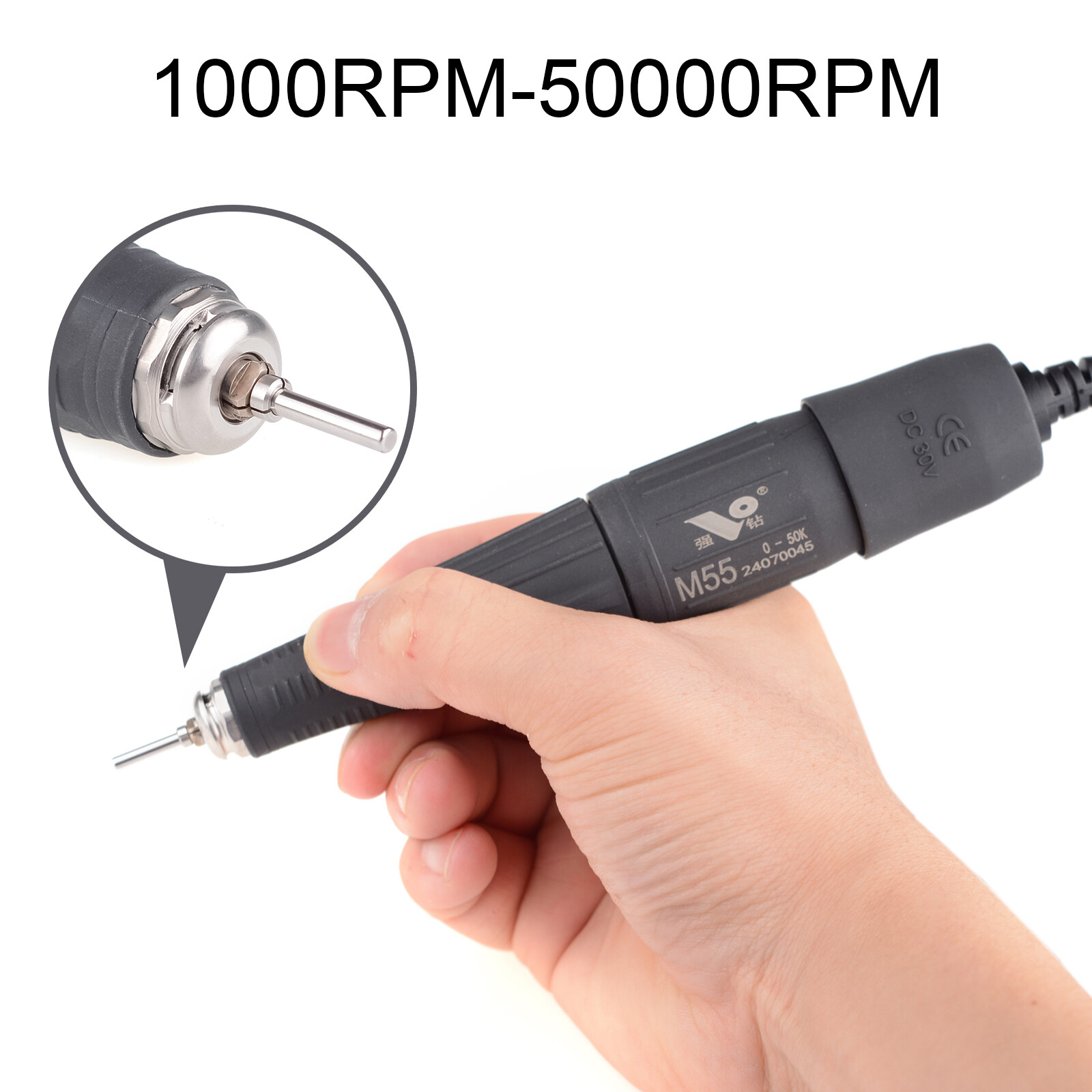 Portable Electric Micromotor Controller Manicure Grinder with 50K RPM Handpiece