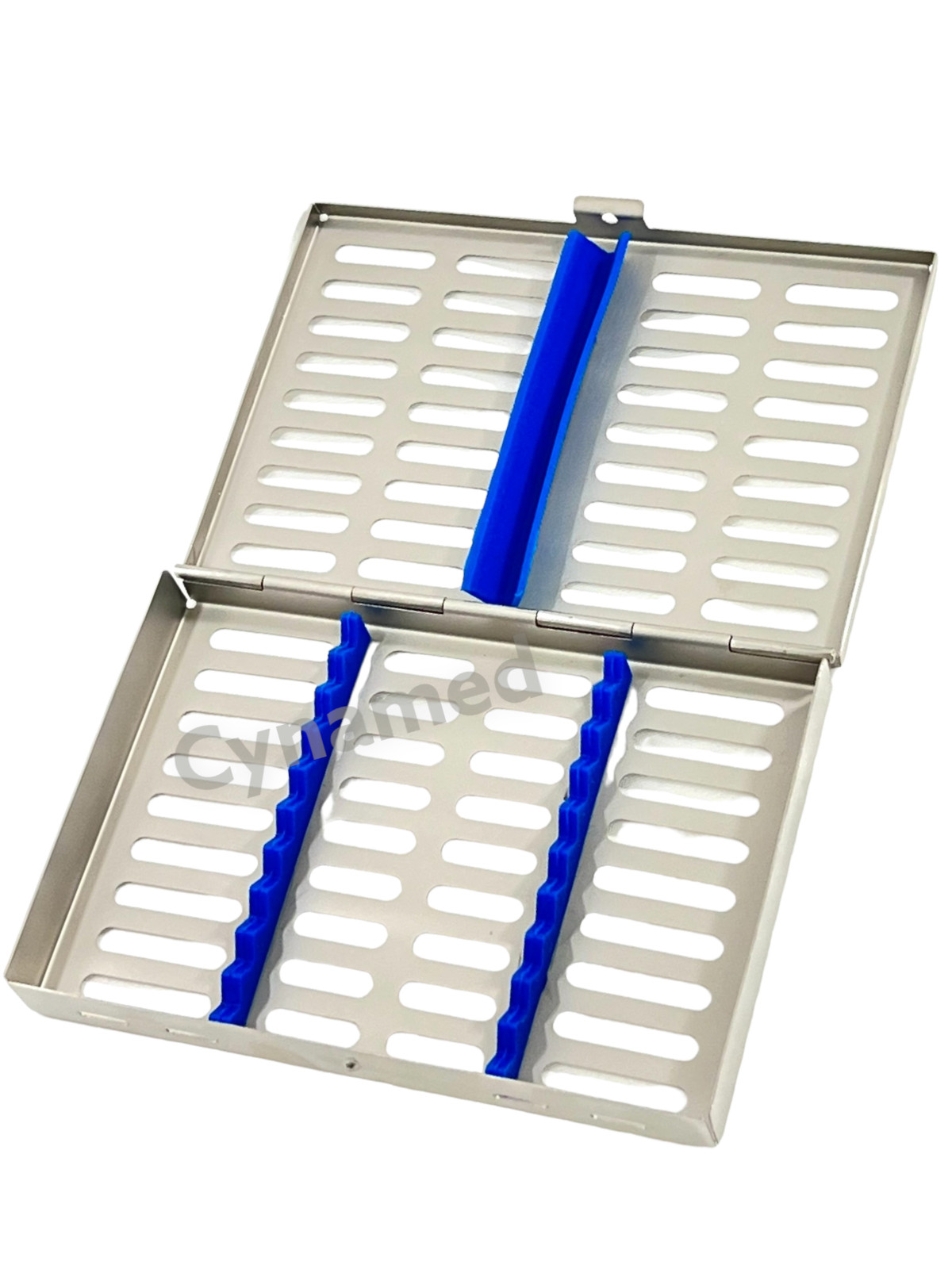 Blue Silicone Inserted Sterilization Cassette Box for 10 Instruments – Stainless