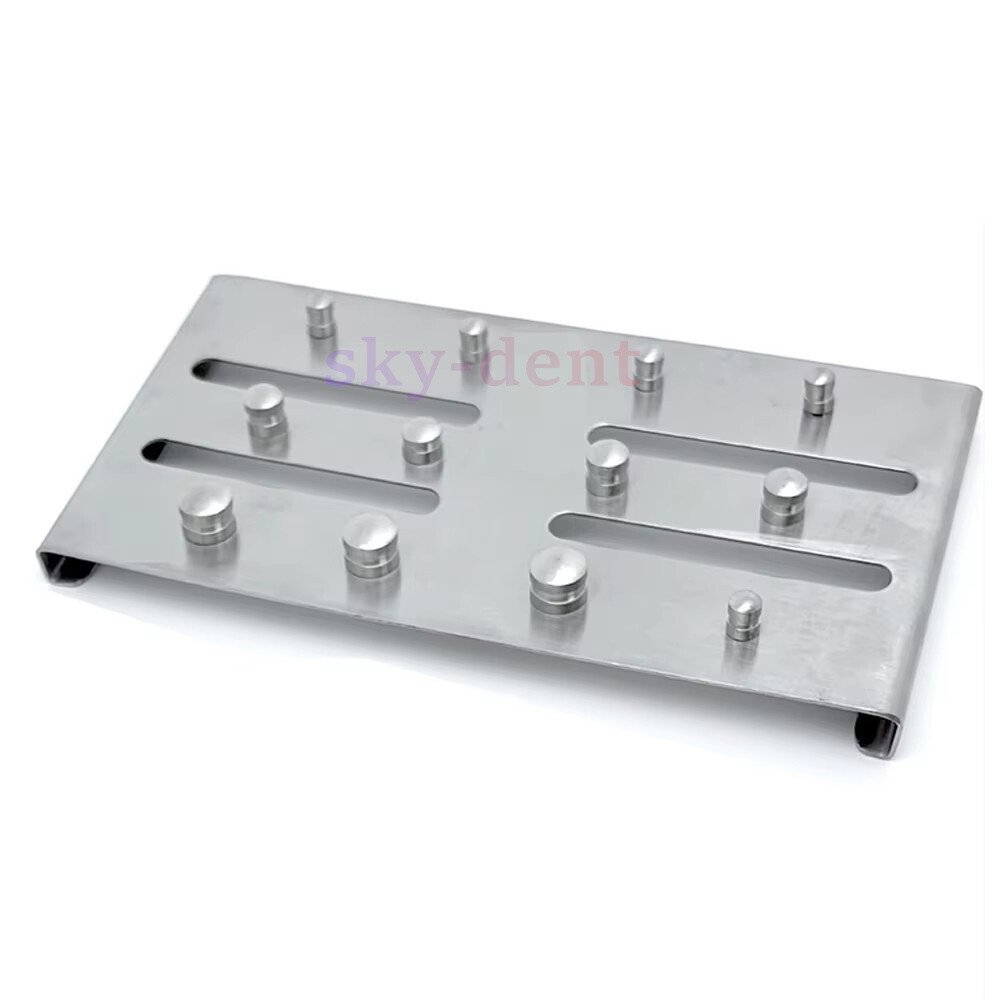 12pcs Endodontic Rubber Dam Clamps Sliver/Blue Dental Instruments Endo With Tray