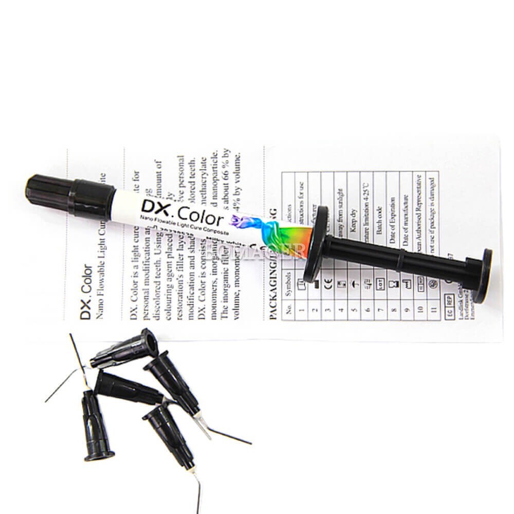 Dental Light Curing Flowable-Color Composite Resin 8-Color optional 1.5g/Syringe