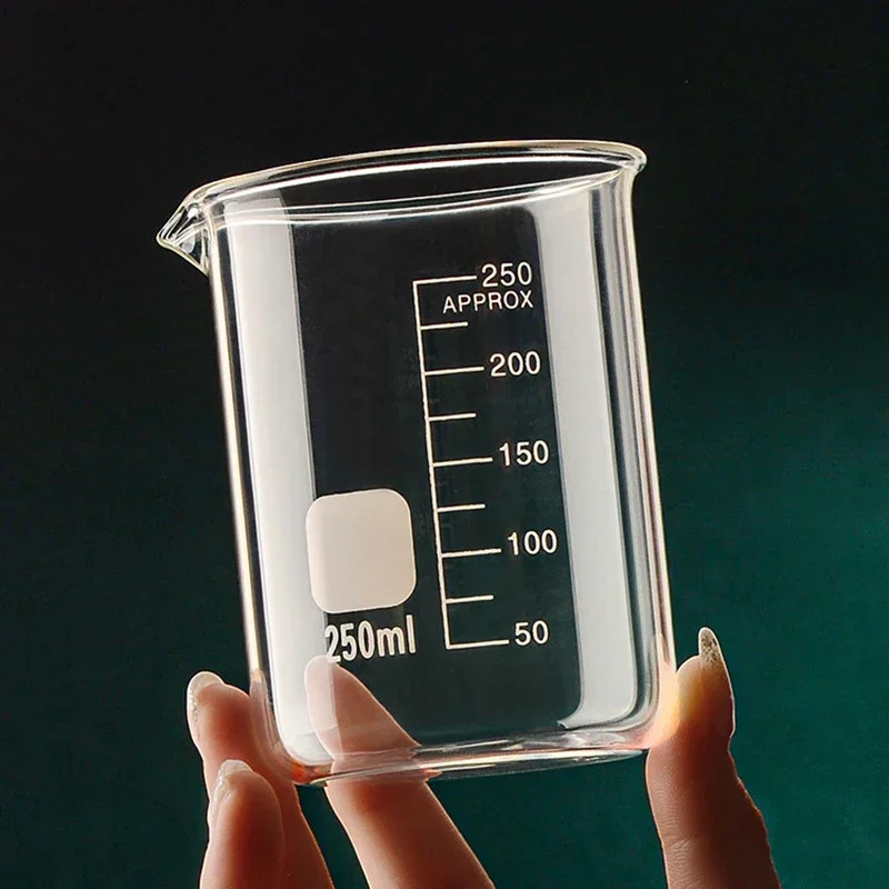 JUSTINLAU High Borosilicate Glass Beaker Clear Measuring Cup with Scale Laborato