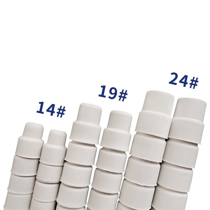 Lab Stoppers: Reversible Cap Rubber Sealing Plugs (Sizes 14#, 19#, 24#)