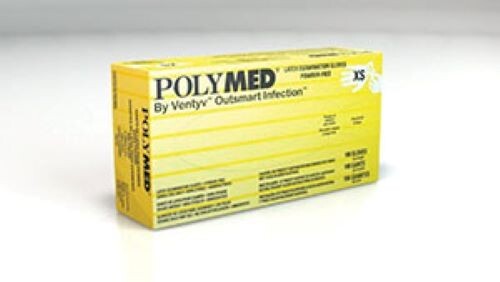 VENTYV POLYMED LATEX X-SMALL EXAM GLOVES, 100/BOX, 10 BOXES/CASE, 1 CASE, PM101
