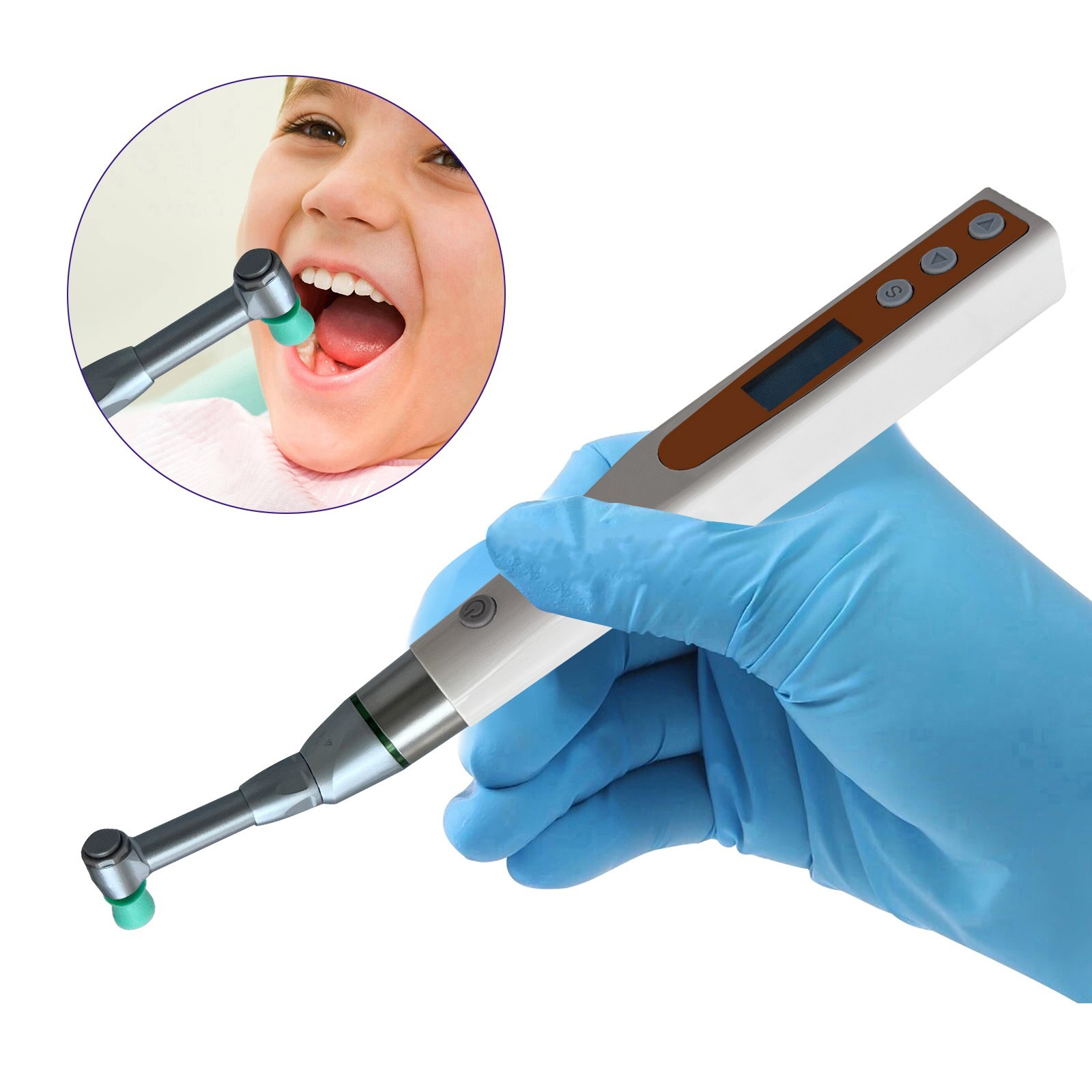 Dental Cordless Electric Hygiene Prophy Handpiece 360° Swivel Polishing Angle US