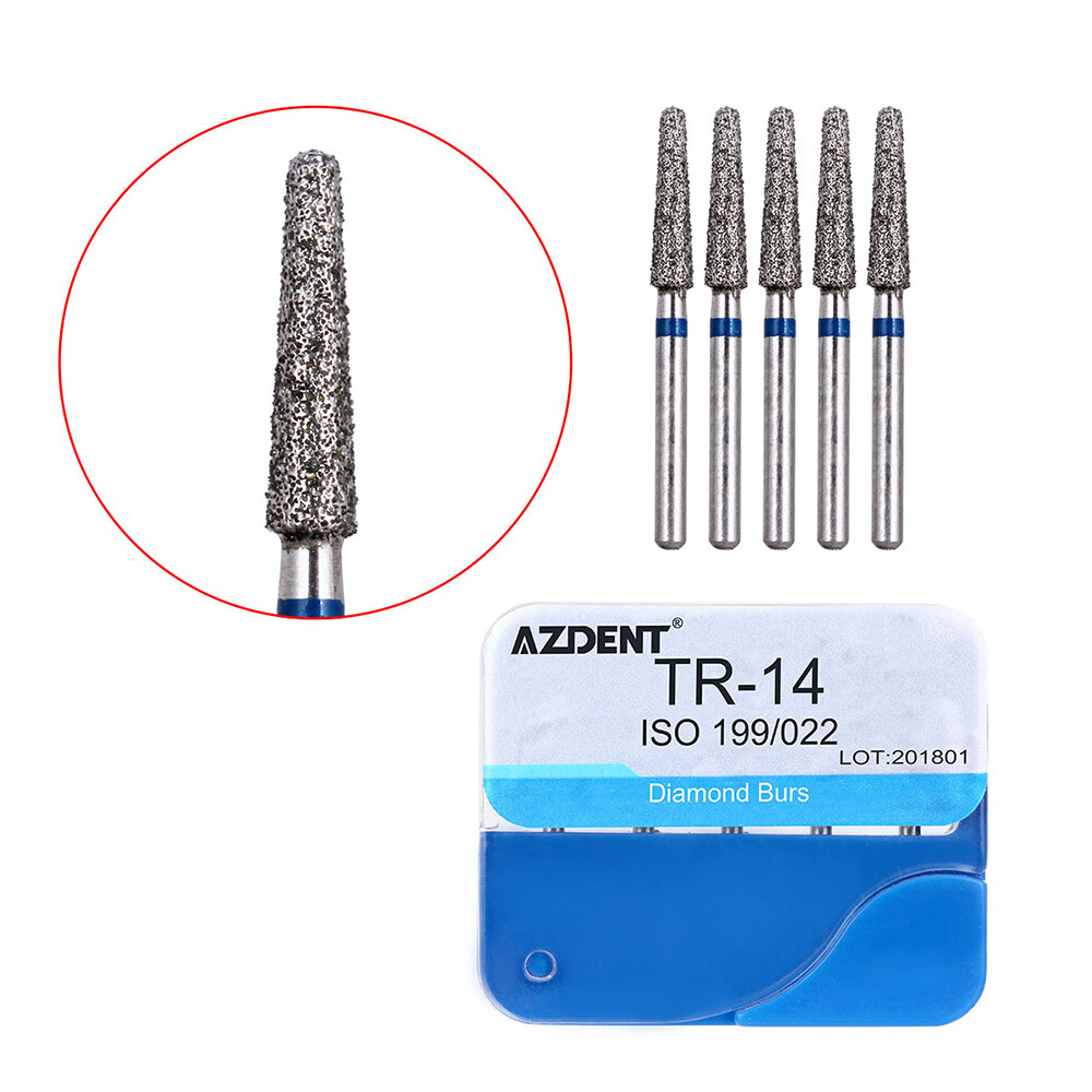 100Pcs AZDENT Dental Diamond Burs High Speed Handpiece FG 1.6MM Friction Grip
