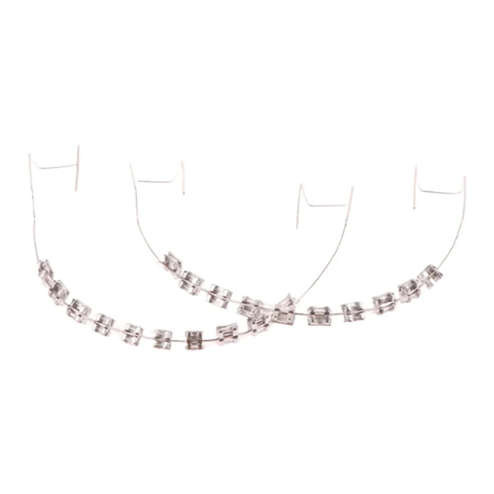 1 Pair Temporary Tooth Decoration Dental Fake Braces with Metal Wires & Bracket
