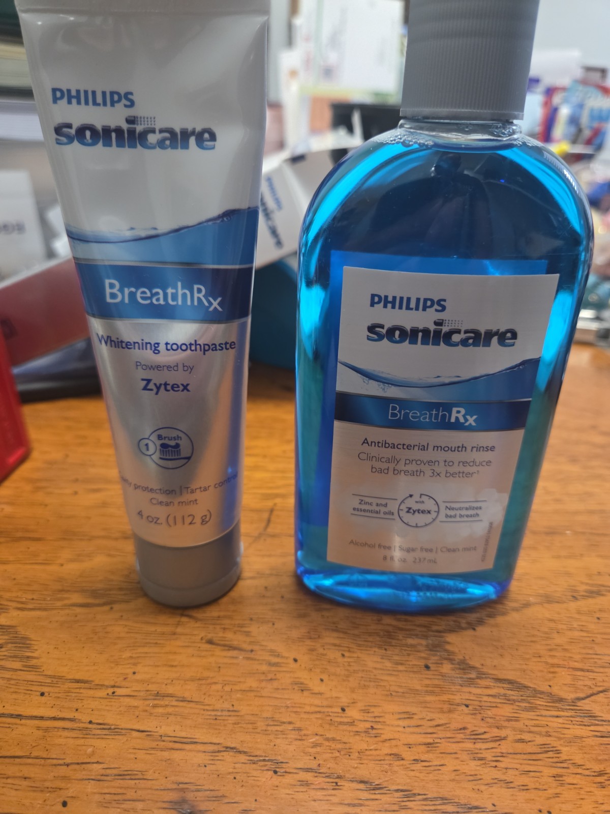Philips Sonicare WHITENING TOOTH PASTE 4OZ + MOUTH RINSE 8OZ EXPIRED 06/2018