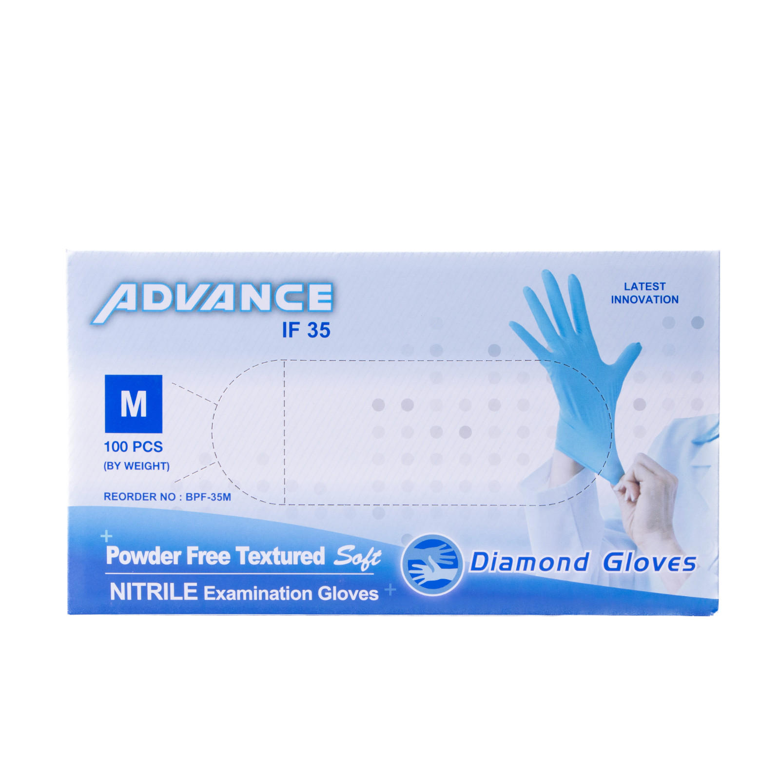 1000 Pcs Blue Nitrile Exam Gloves 3.5 Mil Powder and Latex FREE Medical Dental