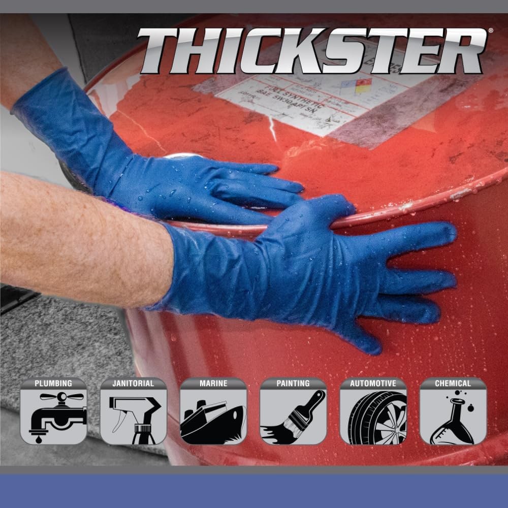 Safety 6604-20 Thickster Powder-Free Latex Disposable Glove, X-Large, Pack of 50