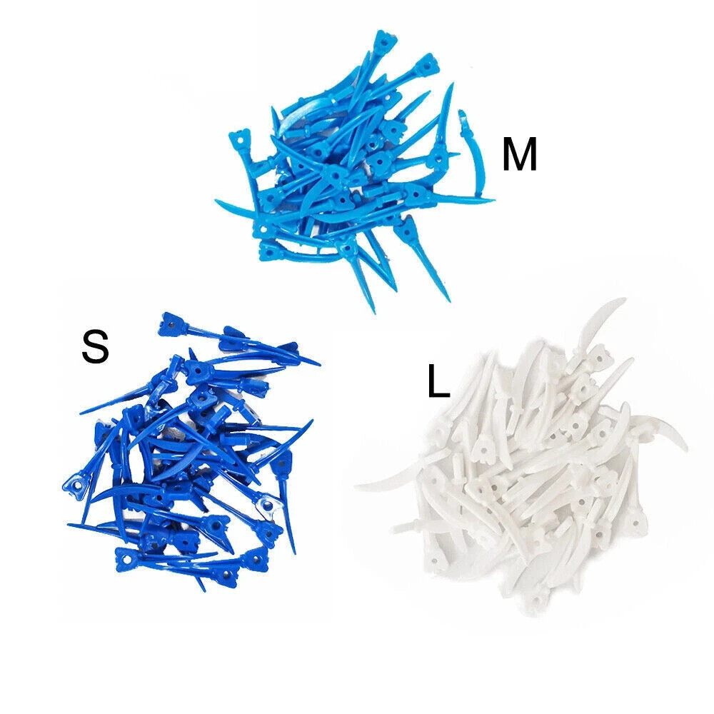 Dental Autoclavable Disposable Plastic Refill Tulwar Wedges Circular Hole L/M/S