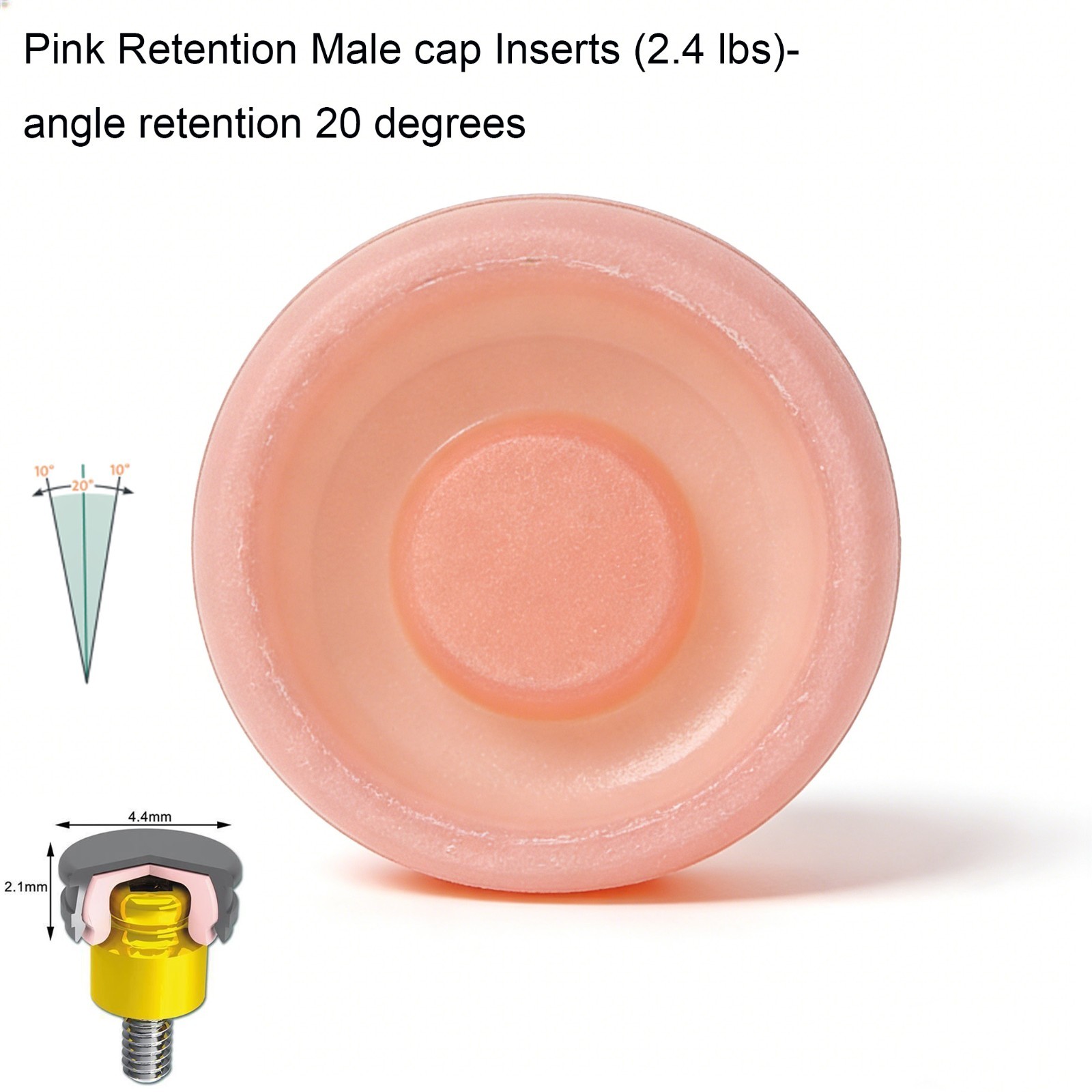 US Multi Pack Dental Male Cap Inserts for Locator Abutment Retention Cap Replace
