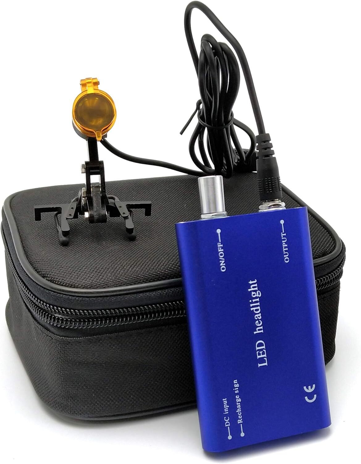 Dental Medical 3W LED Metal Clip-on Head Light with Filter for Glasses Blue USA