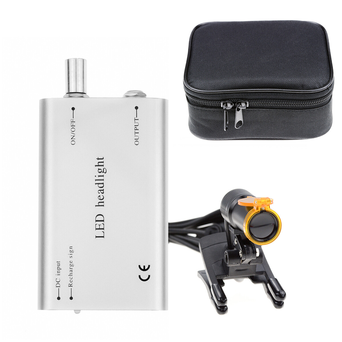 Dental 5W Plastic Clip LED Headlight High Power Lamp+Light Shield DY-007 Silver