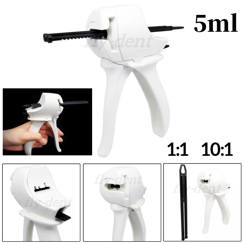 Dental Activa-Spenser Type Dispenser Gun 1:1/10:1 5ml Automix Syringe Cements