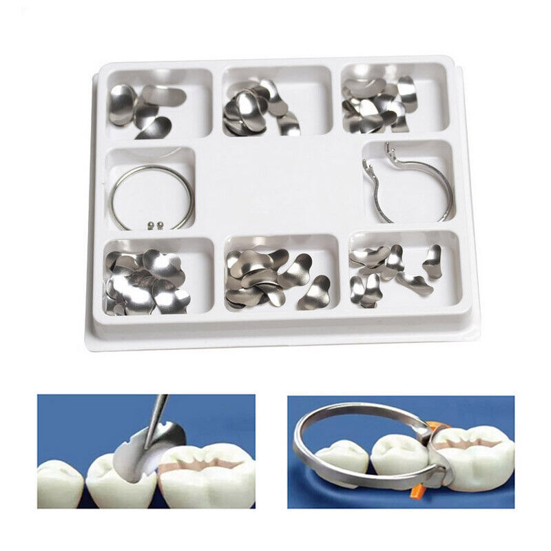100Pcs/Pack Dental Metal Matrices Sectional Contoured Matrix Refill Soft Band