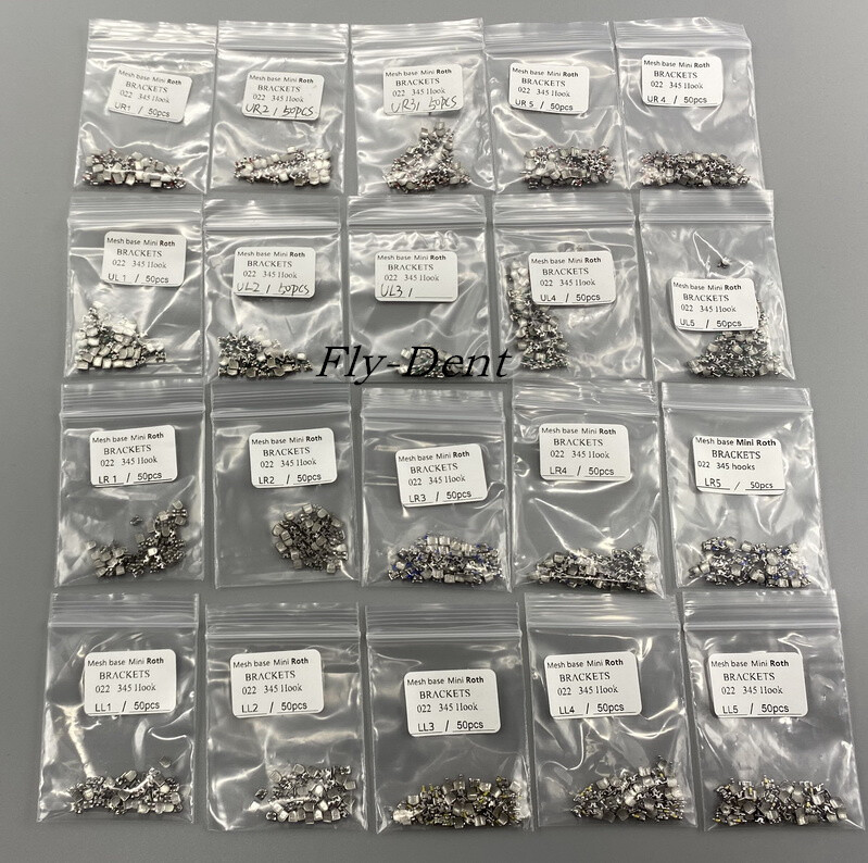 Dental Orthodontic Bracket Braces Mini Roth 022 Slot Hooks 345 Metal In Bulk