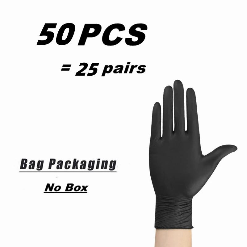 10/20/50/100pcs Black Nitrile Gloves Disposable Latex Free Cleaning Mechanic