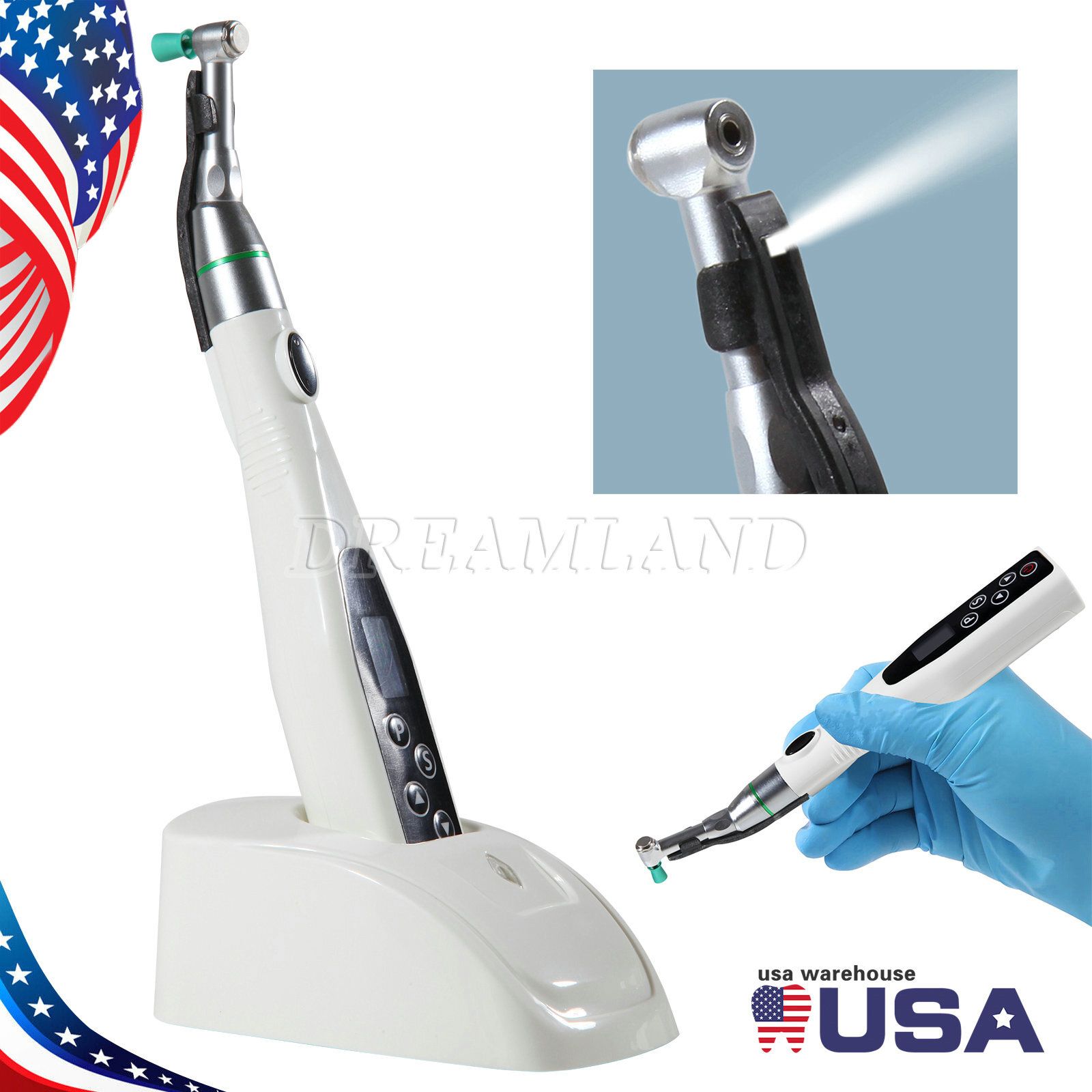 Dental LED Motor Polishing Grinder 4:1 Reciprocating Contra Angle Handpiece OR