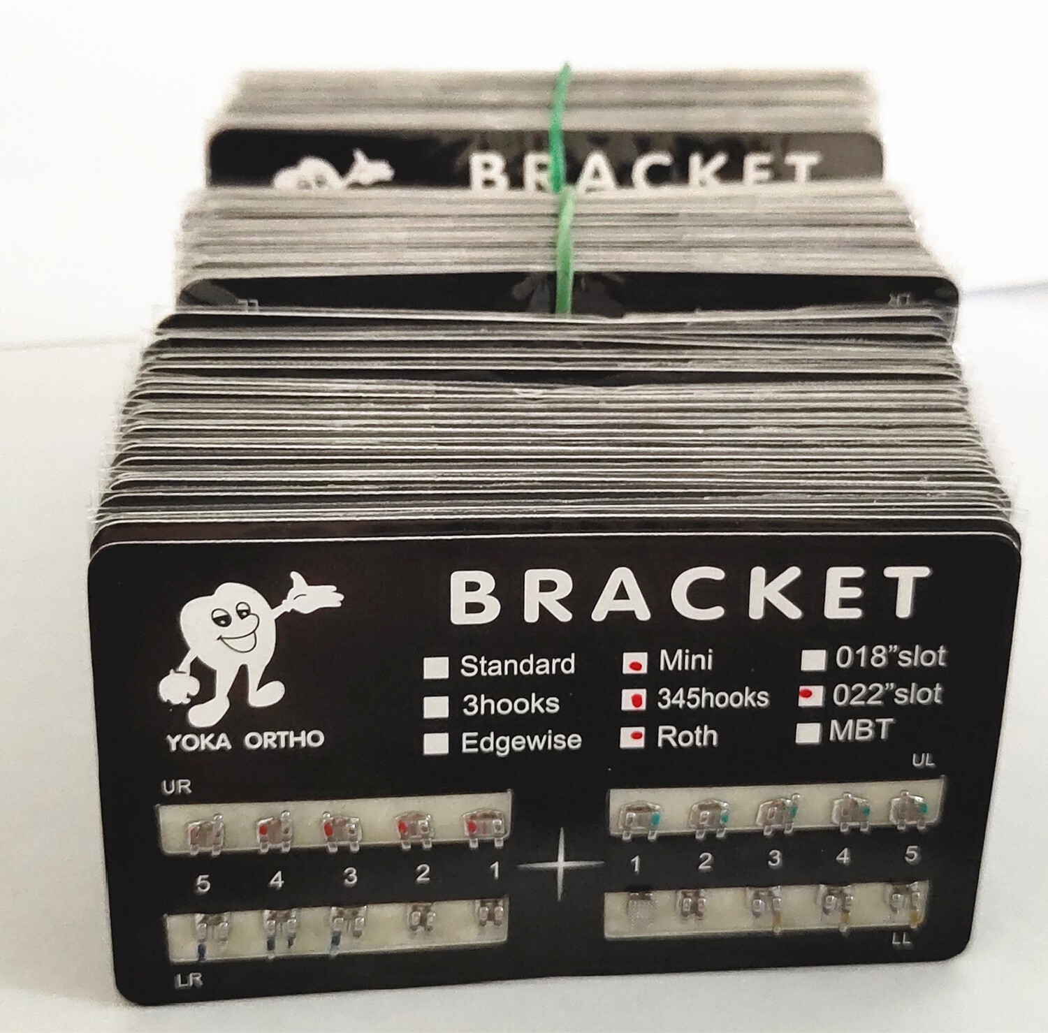 100 Sets Teeth Brackets Mini Roth 022 345 Hooks Dental Metal Braces Black Color