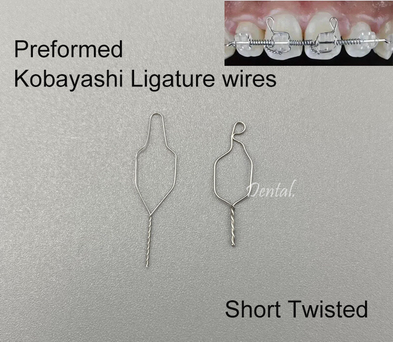 Dental Orthodontic Kobayashi Wire Metal Preformed Ligature Ties Short Twisted