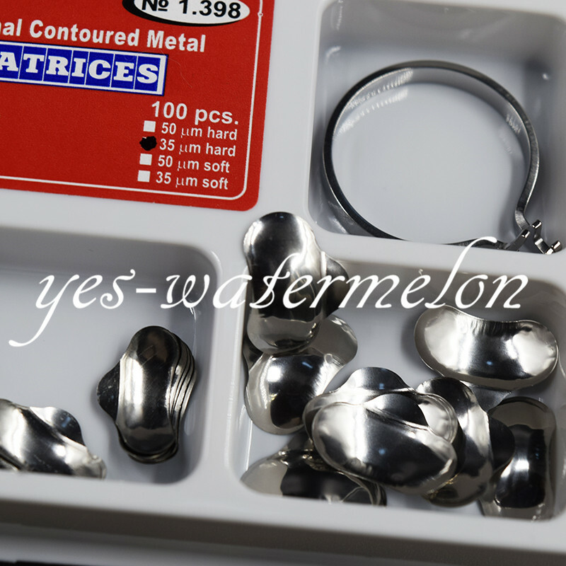 Dental 100 Pc Metal Matrice No.1.398 Sectional Contoured Matrix Refill 35μm Hard