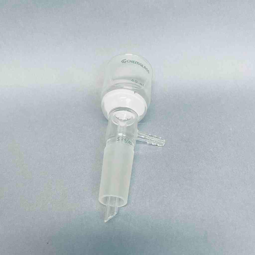 Chemglass Buchner Filter Funnel 60 ml 24/40 Lower Vaccum Assembly Fine Frit