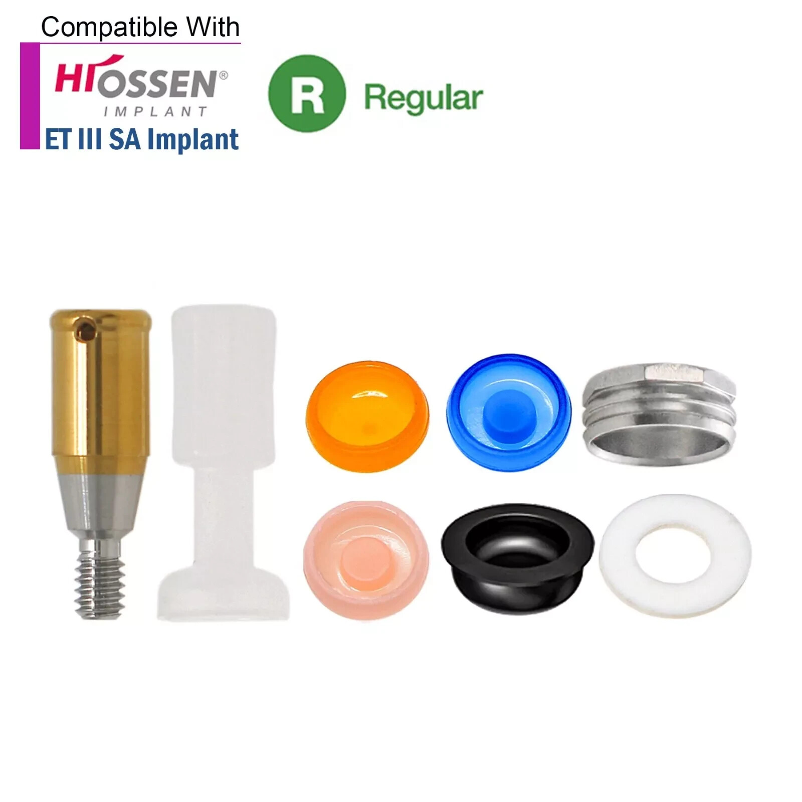 Hiossen ET Locator Overdenture Abutment Male Cap fit Osstem Mini/Regular Dio 3.7