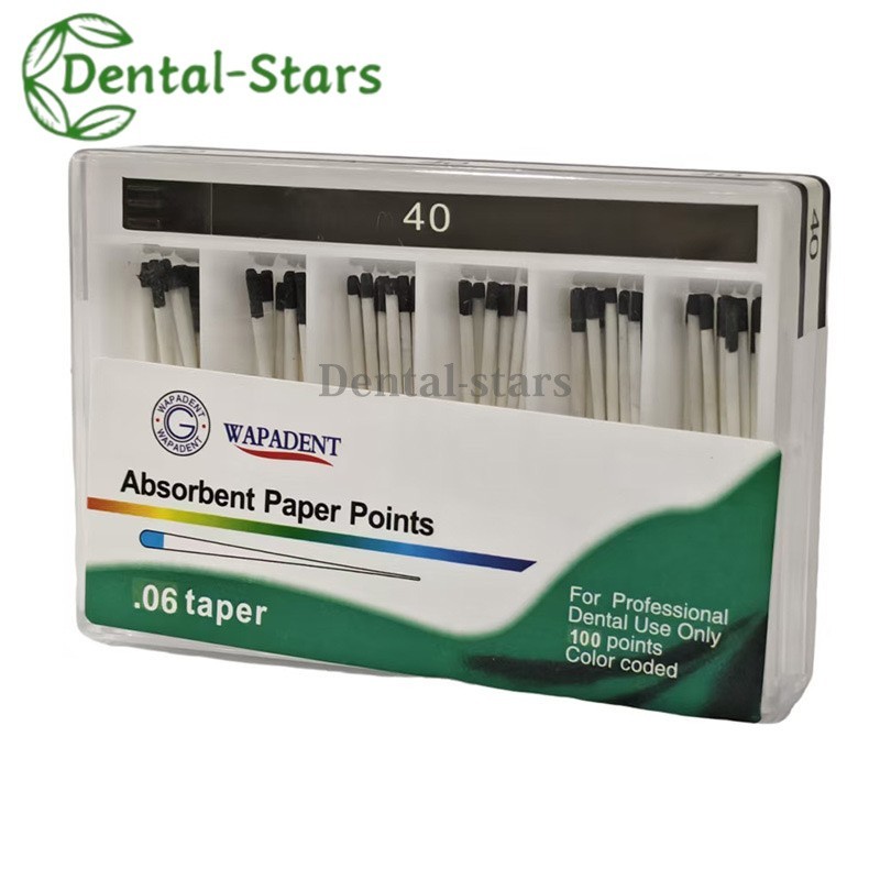 Dental Endodontic Absorbent Points Paper Points Taper 02/04/06/F Assorted #15-40