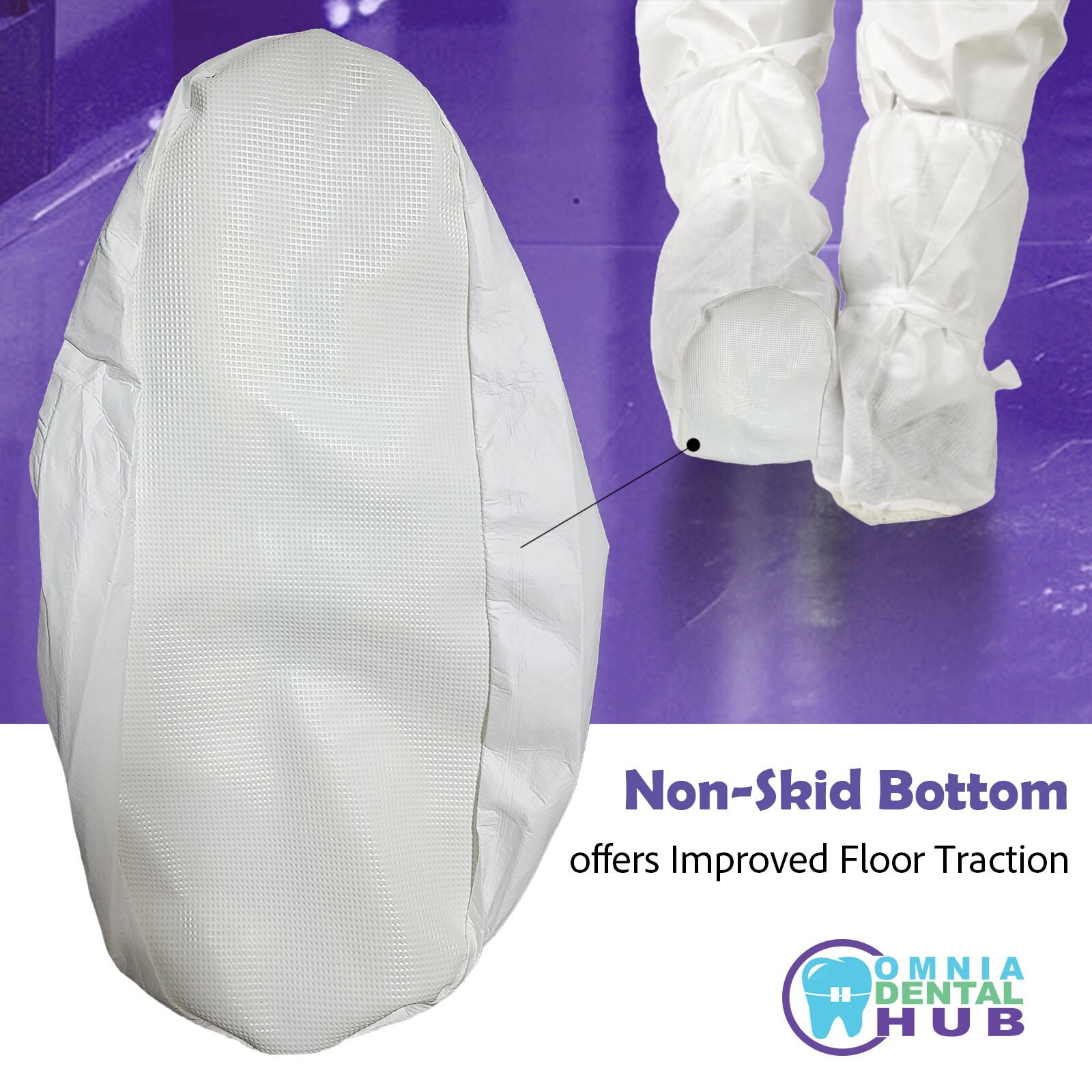 2 PCs (1Pair) Medical Grade Non-Slip PP+PE High Knee Shoe Cover Skid Resistant