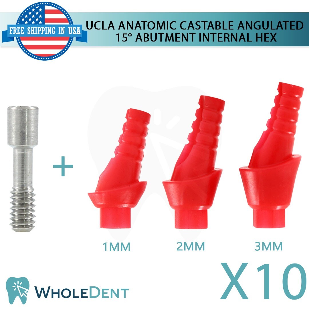 10x UCLA Angulated Anatomic Fully Castable Abutment 15° Int Hex