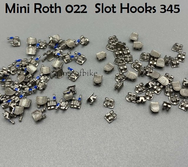 Dental Orthodontic Brackets Braces Mini Roth 022 Slot Hooks 345 Metal 50pcs/pack