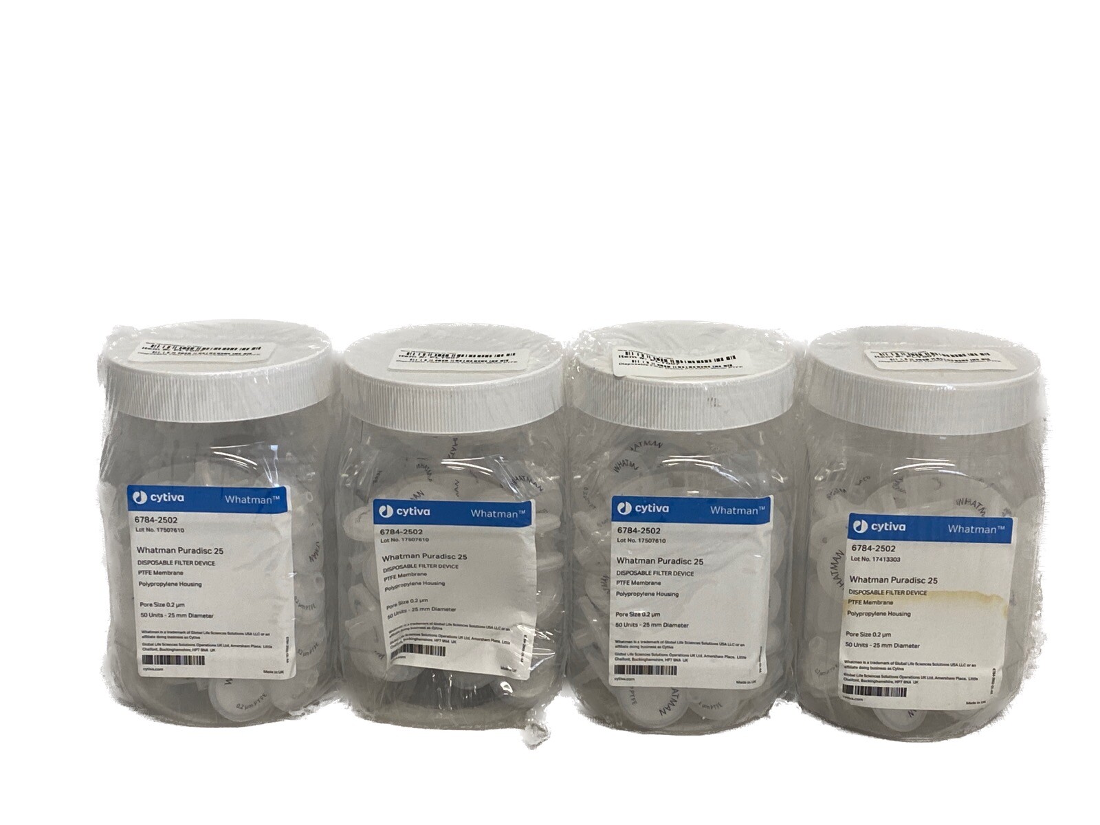 (200) WHATMAN Puradisc 25 Disposable Filter Devices 0.2um PTFE Membrane 67842502