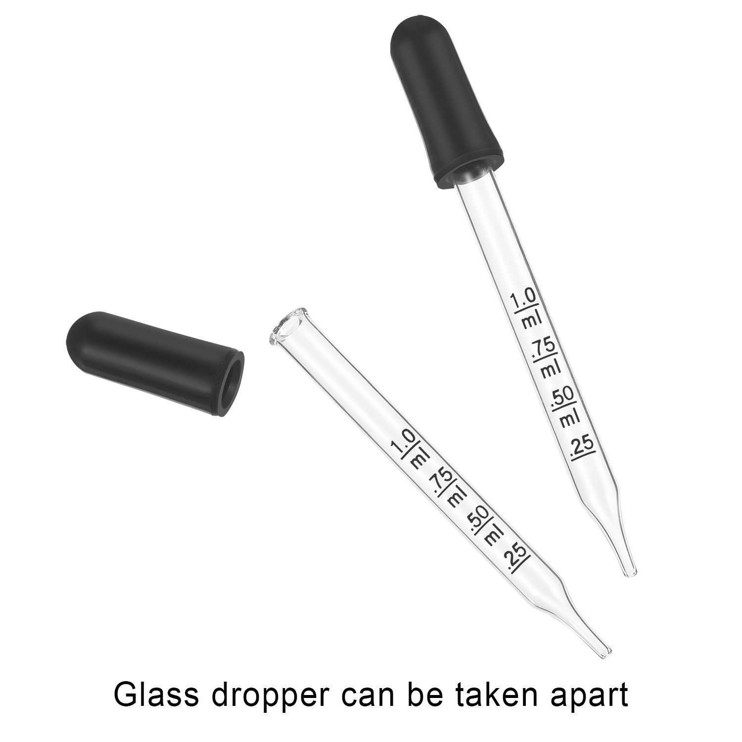 6pcs Essential Oils Medicine Art Eye Glass Graduated Dropper 3″+4″ Straight