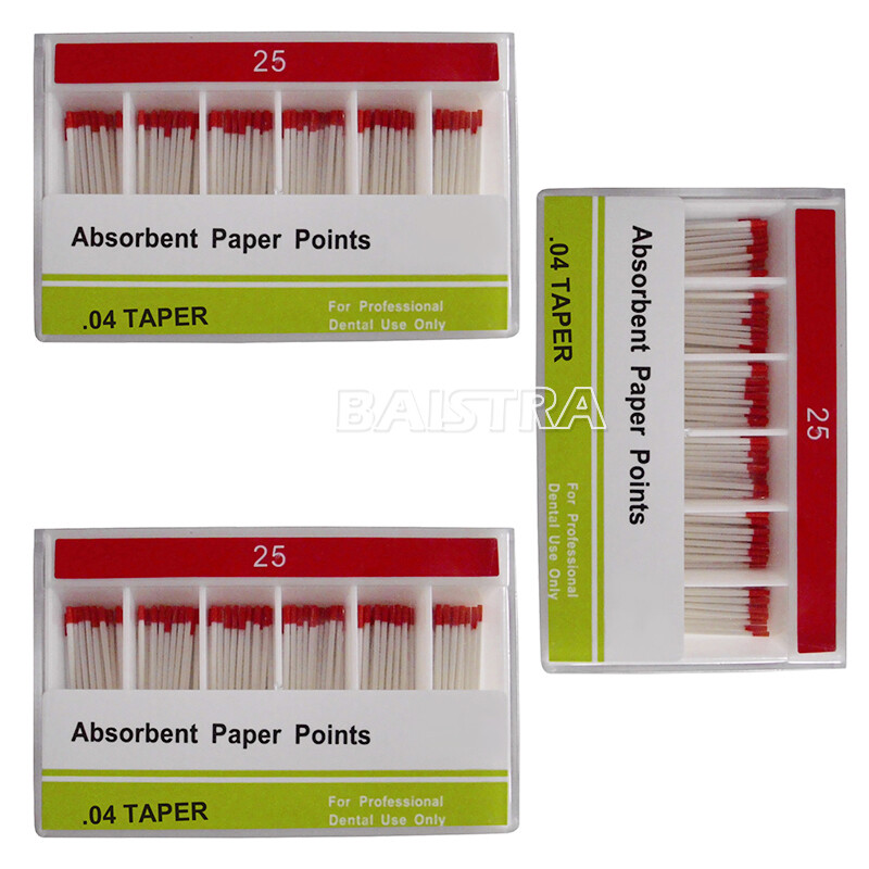 100pcs Dental Absorbent Paper Points 0.04 Taper 25# New For Root Endodontics