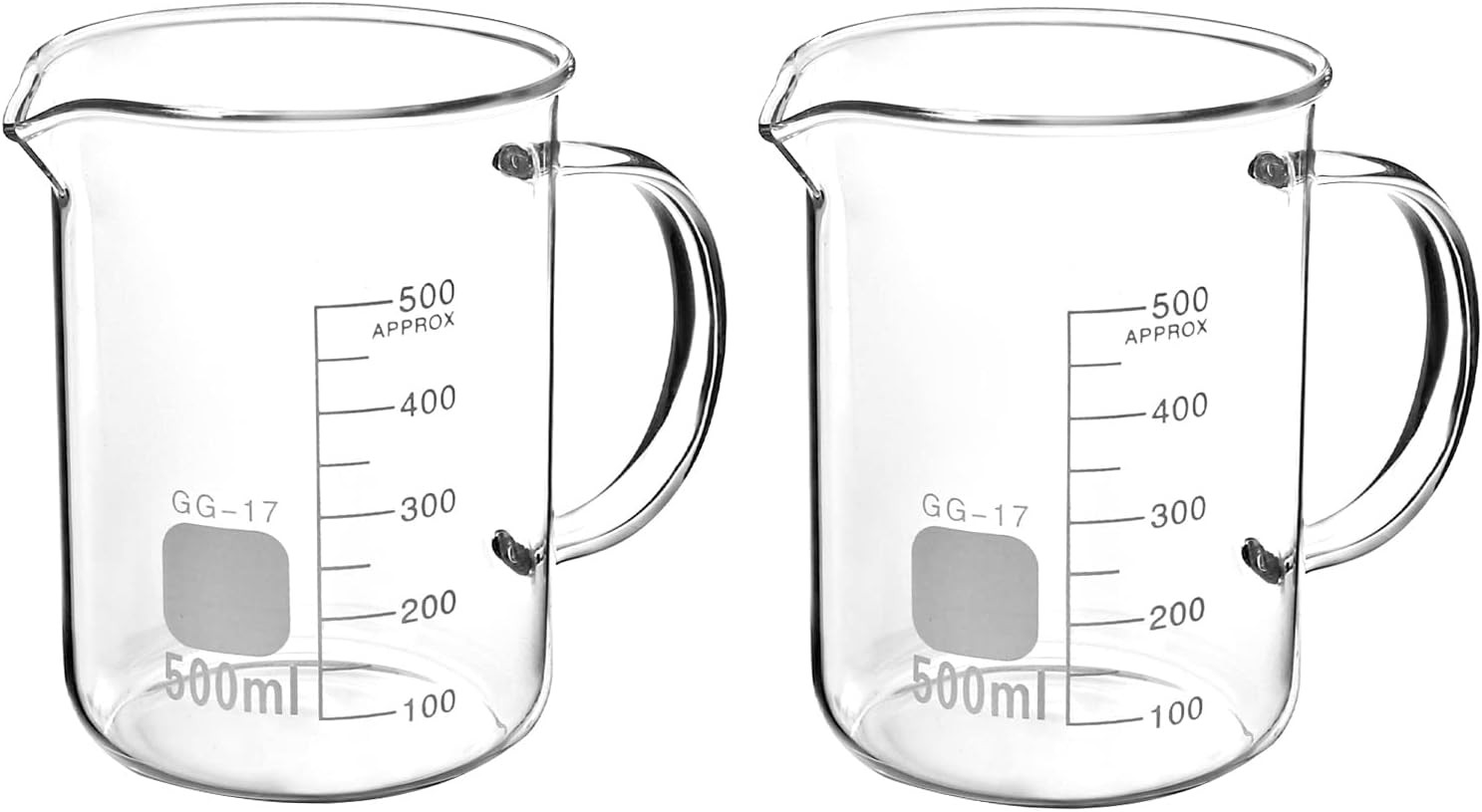 Beaker with Handle, 500Ml Measuring Cup, Borosilicate Glass,Beaker Mug