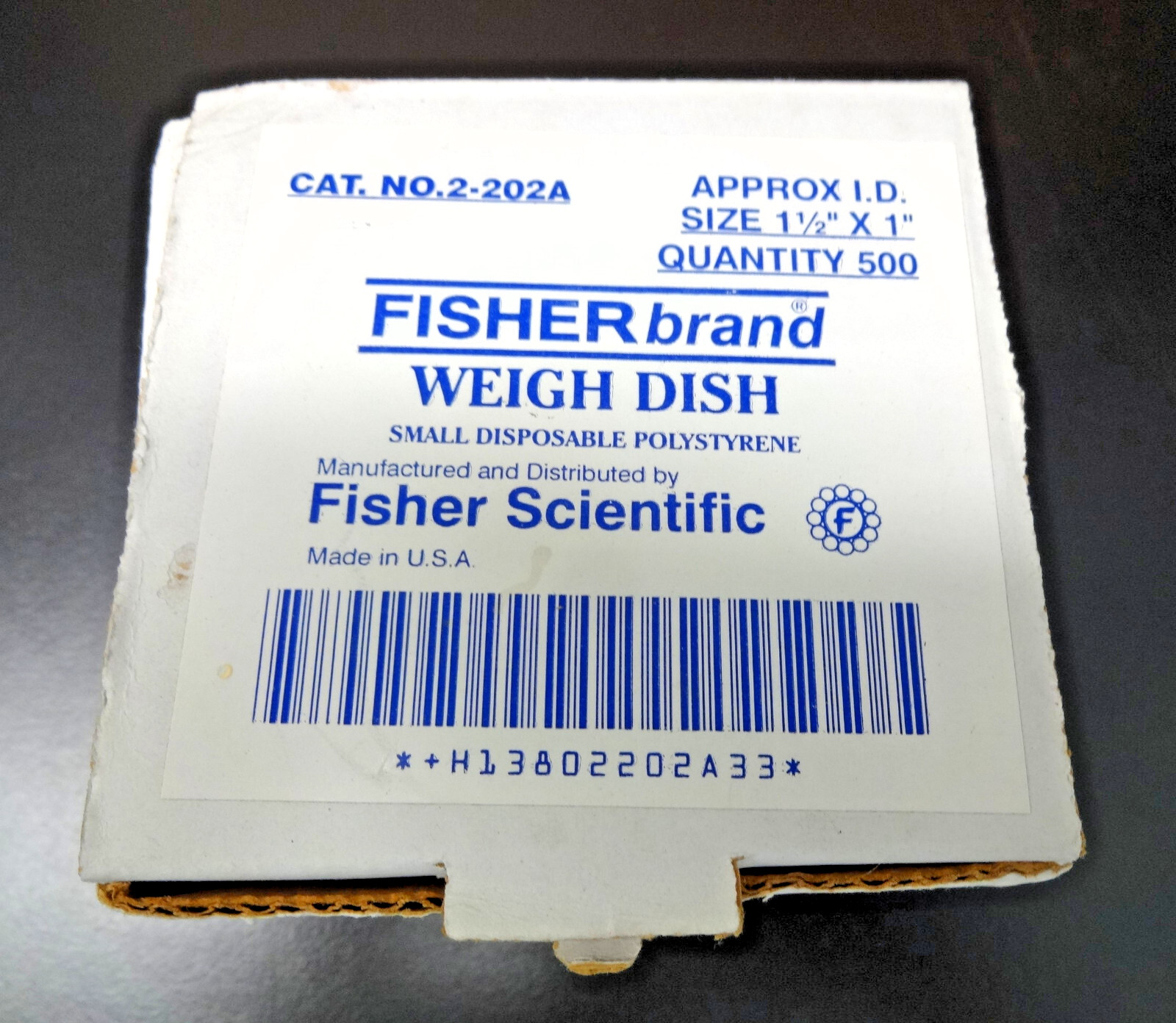 FISHER BRAND Polystyrene Flat Bottom Hexagonal Weighing Dish 02-202-100 (500/pk)