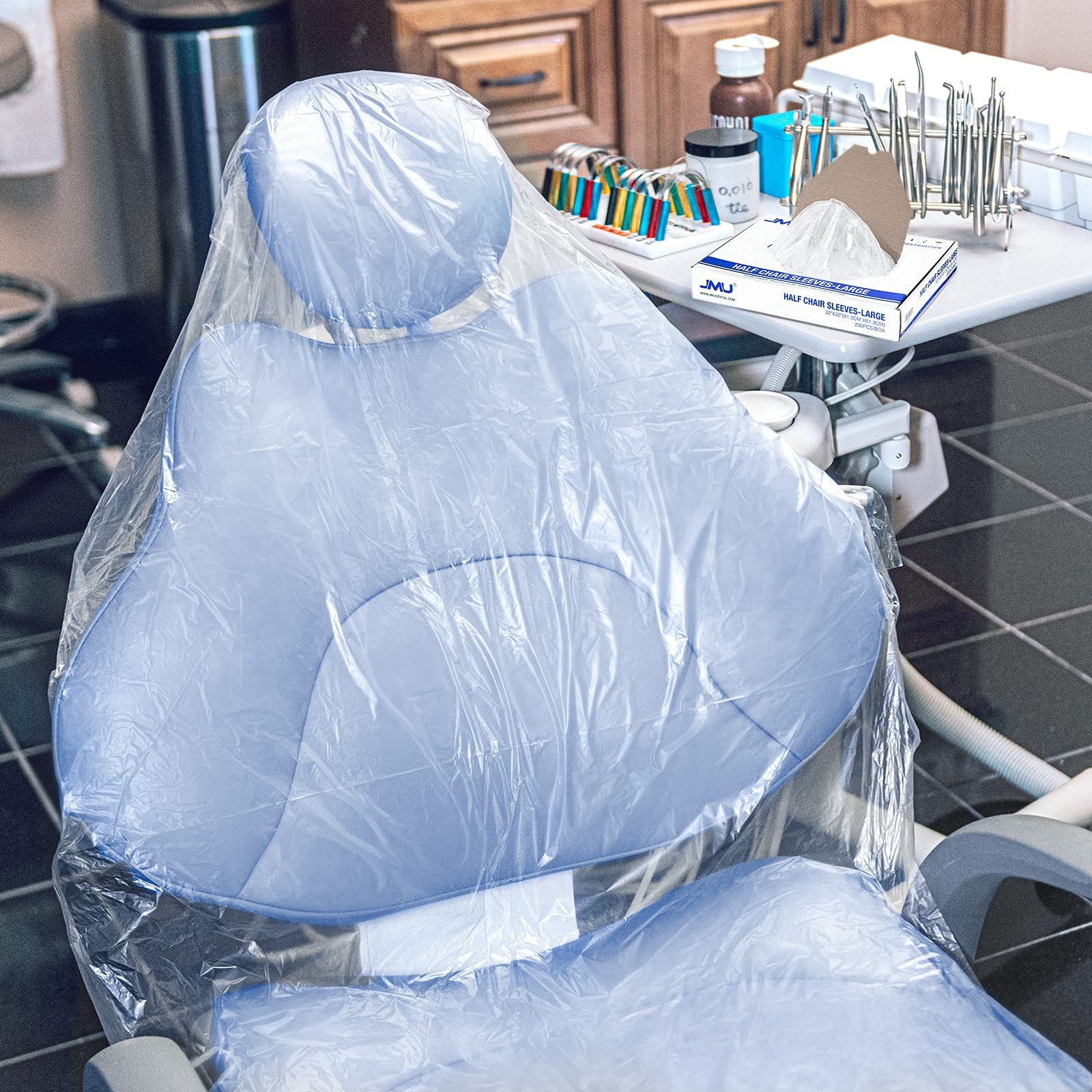 JMU Dental Half Chair Cover, Disposable Clear Plastic Sleeve Protector, Large…