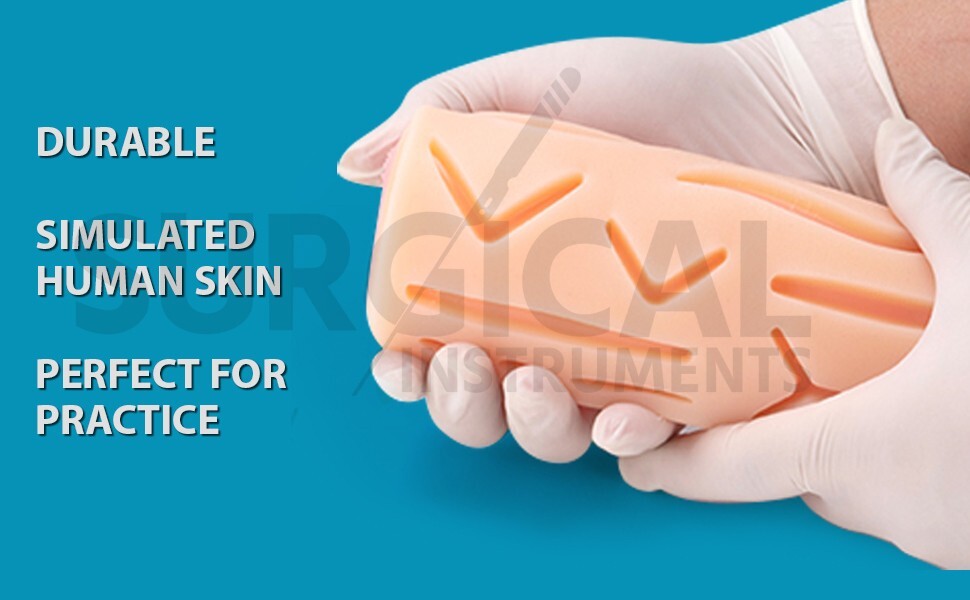 50 Pcs Skin Suture Practice Silicone Pad Wound Simulated Surgical Training Kit