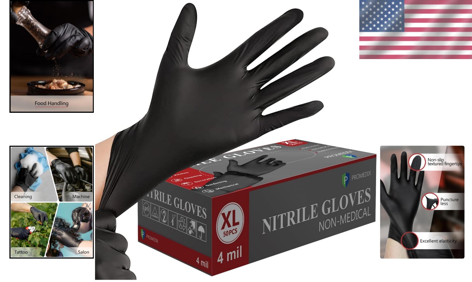 4mil Nitrile Disposable Gloves, 100 Count – Ideal for Cooking & Household Tasks