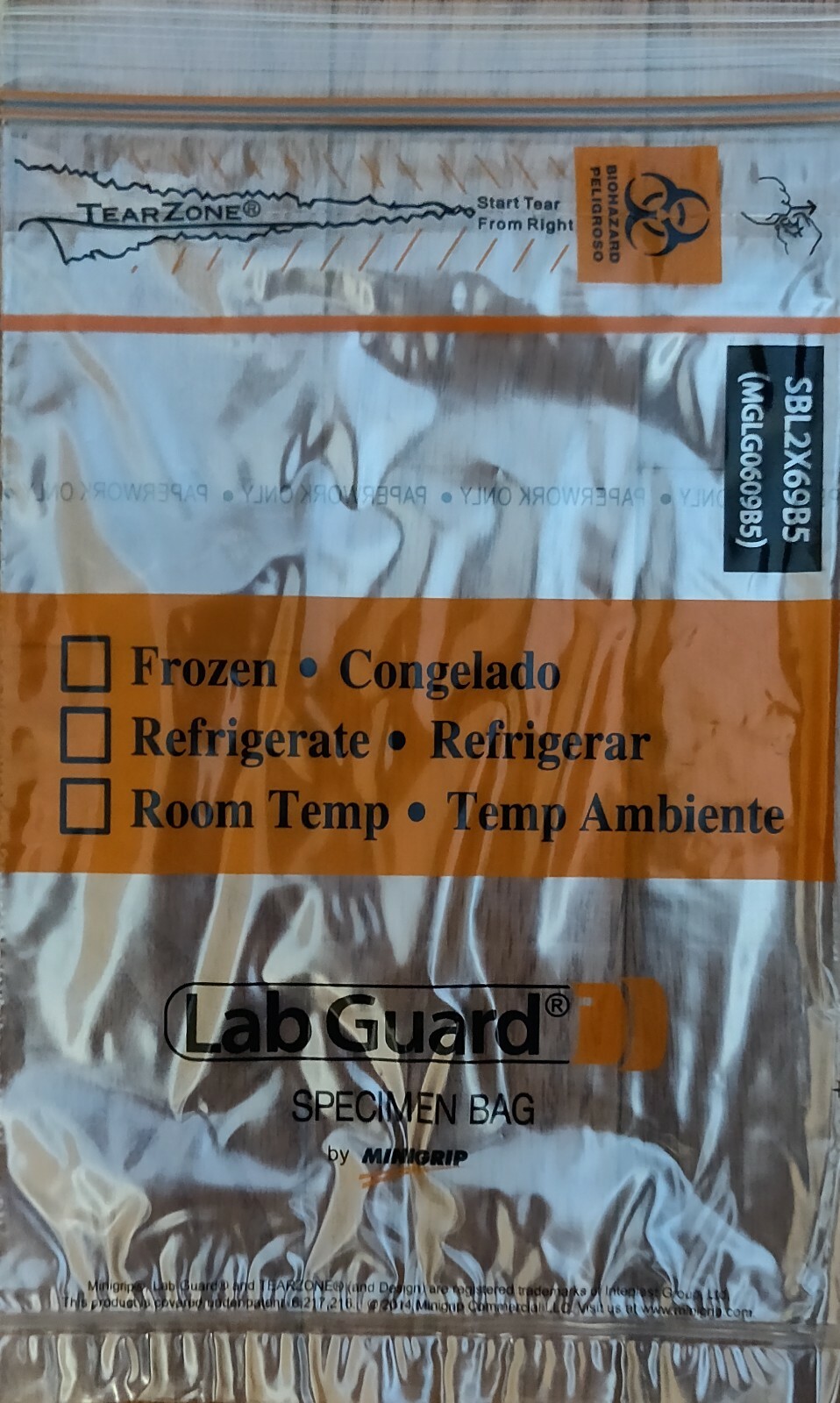 200 Clear Biohazard Specimen Transfer Bags 3 Wall, Size 6″x9″