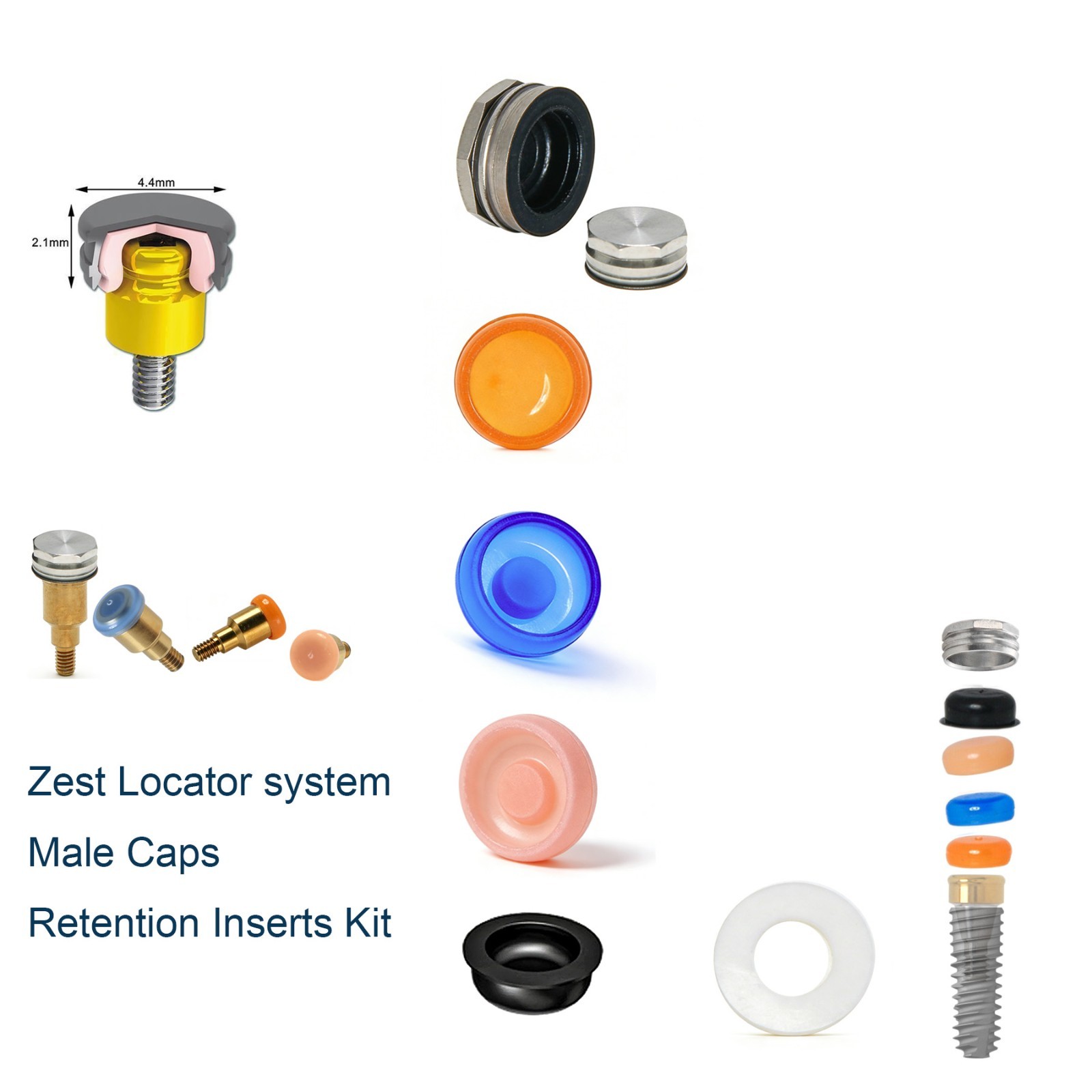 Implant ZEST Locator Attachment Abutment Fits Hiossen NobelActive CC Zimmer TSV