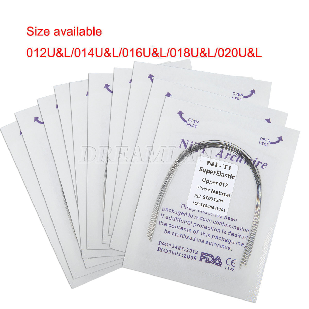 5 Packs Dental Orthodontic Super Elastic Niti Round Arch Wires Nature 10pc/pack