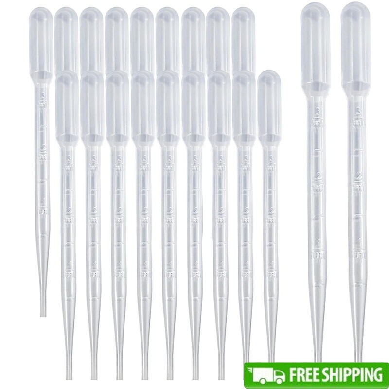 20 PCS 3ml Disposable Pipettes Dropper Liquid Transfer Crafts Labs Kids New