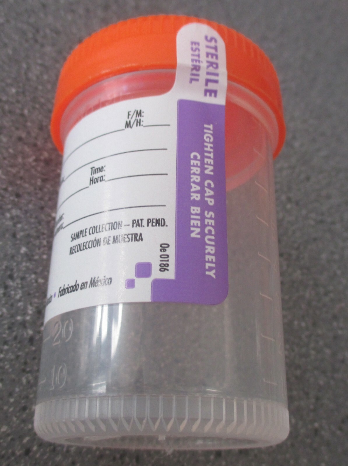 2 LOT Specimen Containers 90 mL W/Tamper Proof Evident Label Sterile Orange Cap