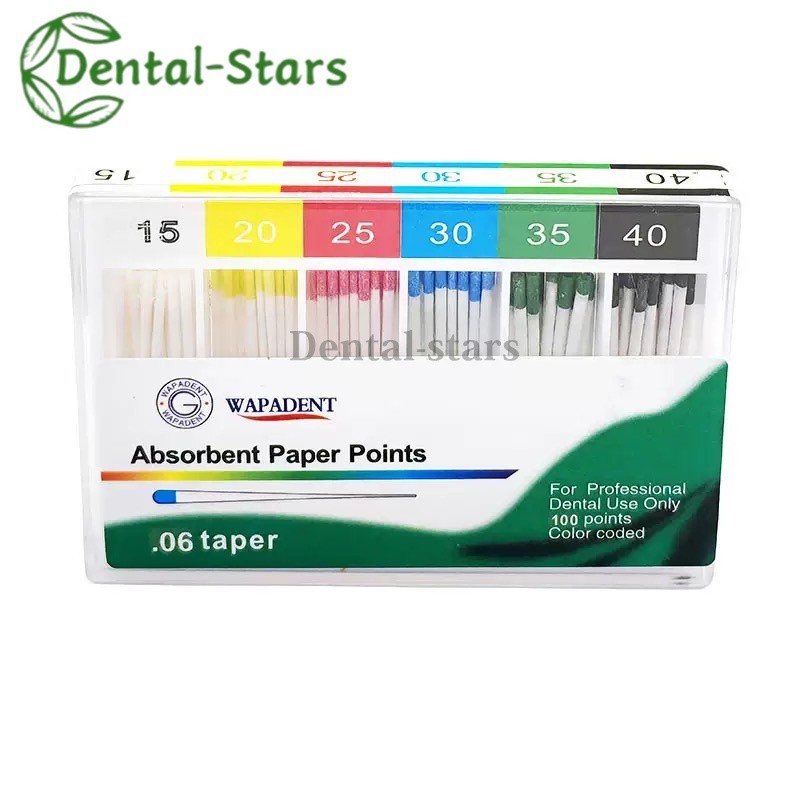 Dental Endodontic Absorbent Points Paper Points Taper 02/04/06/F Assorted #15-40